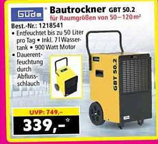Bautrockner GBT 50.2 für Raumgrößen von 50–120 m²