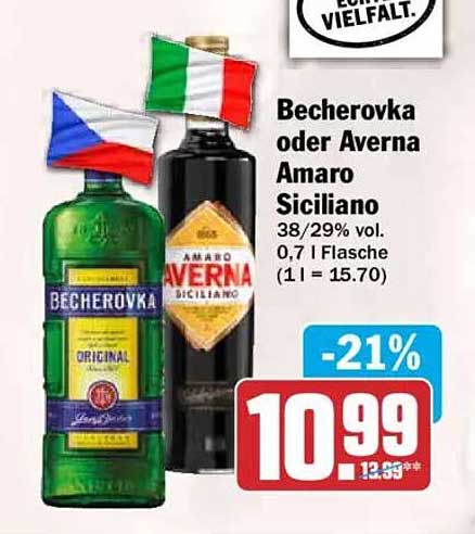 Becherovka oder Averna Amaro Siciliano