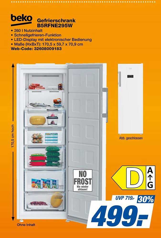 beko Gefrierschrank B5RFNE295W