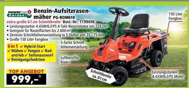 Benzin-Aufsitzrasenmäher ProM610