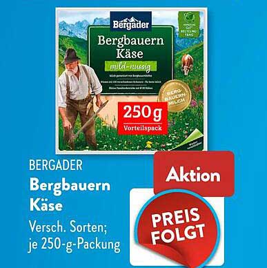 BERGADER Bergbauern Käse Versch. Sorten; je 250-g-Packung