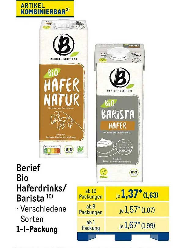 Berief Bio Haferdrinks/ Barista