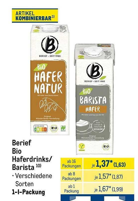 Berief Bio Haferdrinks/Barista