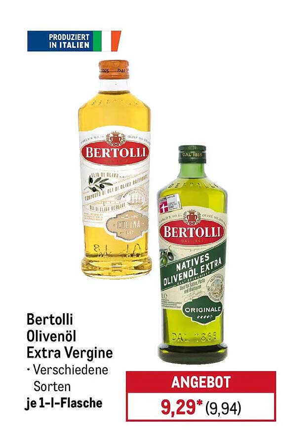 Bertolli Olivenöl Extra Vergine · Verschiedene Sorten · je 1-l-Flasche