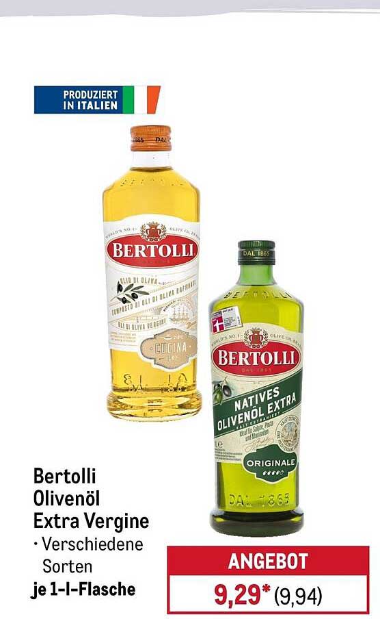 Bertolli Olivenöl Extra Vergine · Verschiedene Sorten je 1-l-Flasche