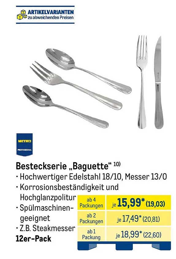 Besteckserie „Baguette“ 10)