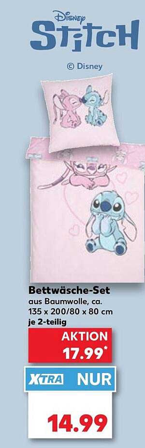 Bettwäsche-Set aus Baumwolle, ca. 135 x 200/80 x 80 cm je 2-teilig