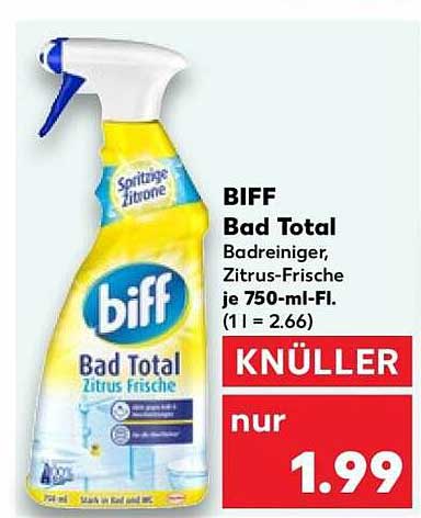 BIFF Bad Total Badreiniger, Zitrus-Frische je 750-ml-Fl. (1 l = 2.66)
