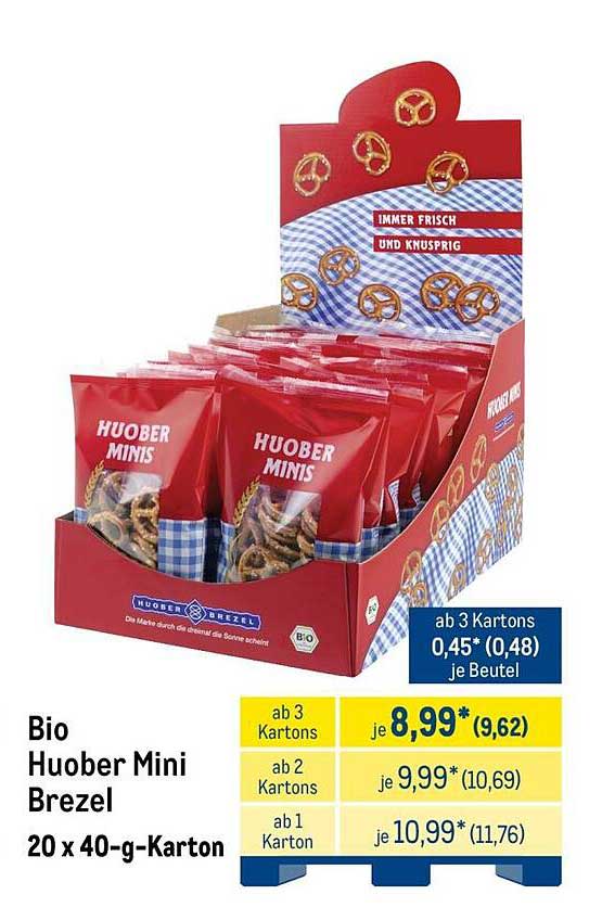 Bio Huober Mini Brezel 20 x 40-g-Karton