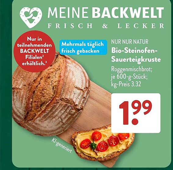 Bio-Steinofen-Sauerteigkruste