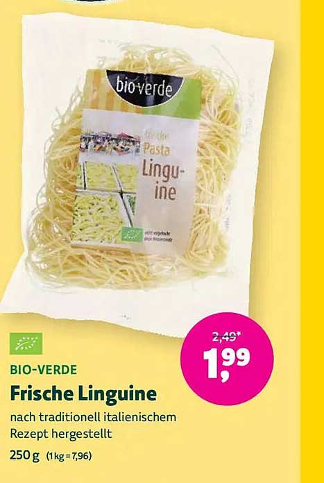 BIO-VERDE Frische Linguine nach traditionell italienischem Rezept hergestellt 250 g (1kg = 7,96)