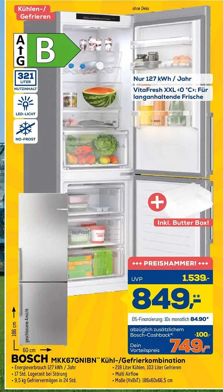 BOSCH MKK67GNIBN Kühl-/Gefrierkombination