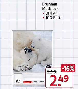 Brunnen Malblock DIN A4 • 100 Blatt