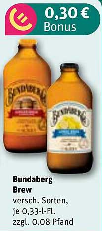 Bundaberg Brew versch. Sorten, je 0,33-l-Fl. zzgl. 0.08 Pfand