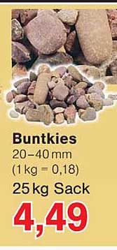Buntkies 20–40 mm (1 kg = 0,18) 25 kg Sack