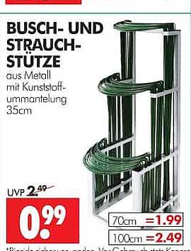 BUSCH- UND STRAUCHSTÜTZE aus Metall mit Kunststoff-umantelung 35cm