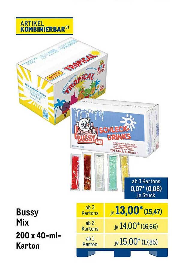 Bussy Mix 200 x 40-ml-Karton