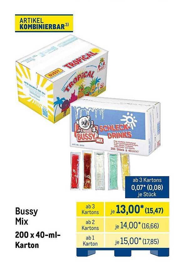 Bussy Mix 200 x 40-ml-Karton