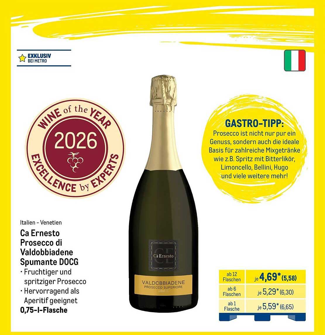 Ca Ernesto Prosecco di Valdobbiadene Spumante DOCG