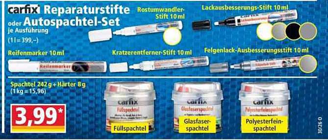 carfix Reparaturstifte oder Autospachtel-Set je Ausführung