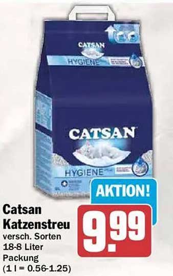 Catsan Katzenstreu versch. Sorten 18-8 Liter Packung (1 l = 0.56-1.25) AKTION!