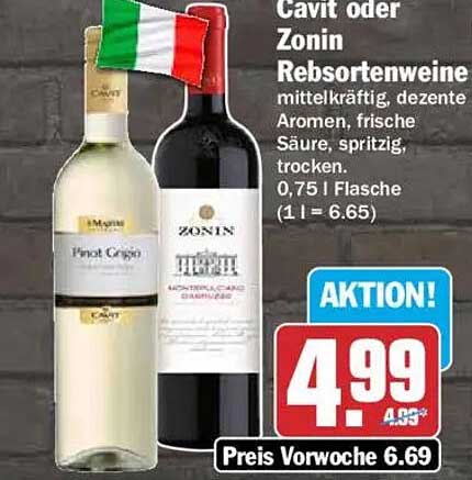 Cavit oder Zonin Rebsortenweine