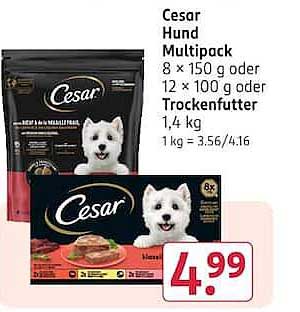 Cesar Hund Multipack 8 x 150 g oder 12 x 100 g oder Trockenfutter 1,4 kg