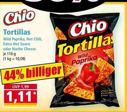 Chio Tortillas Wild Paprika, Hot Chili, Extra Hot Sauce oder Nacho Cheese
