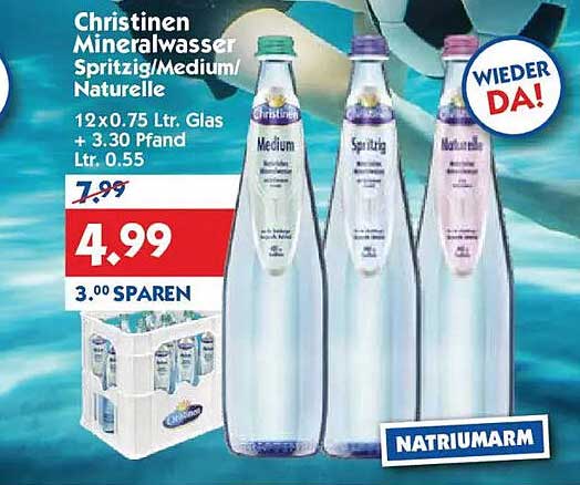 Christinen Mineralwasser Spritzig/Medium/Naturelle