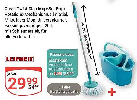 Clean Twist Disc Mop-Set Ergo