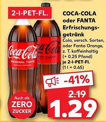 COCA-COLA oder FANTA Erfrischungsgetränk