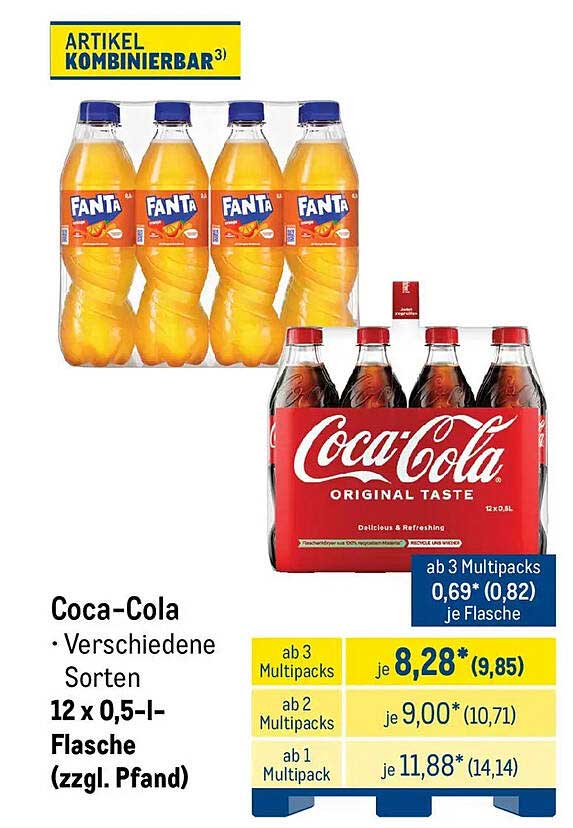 Coca-Cola • Verschiedene Sorten 12 x 0,5-l-Flasche (zzgl. Pfand)