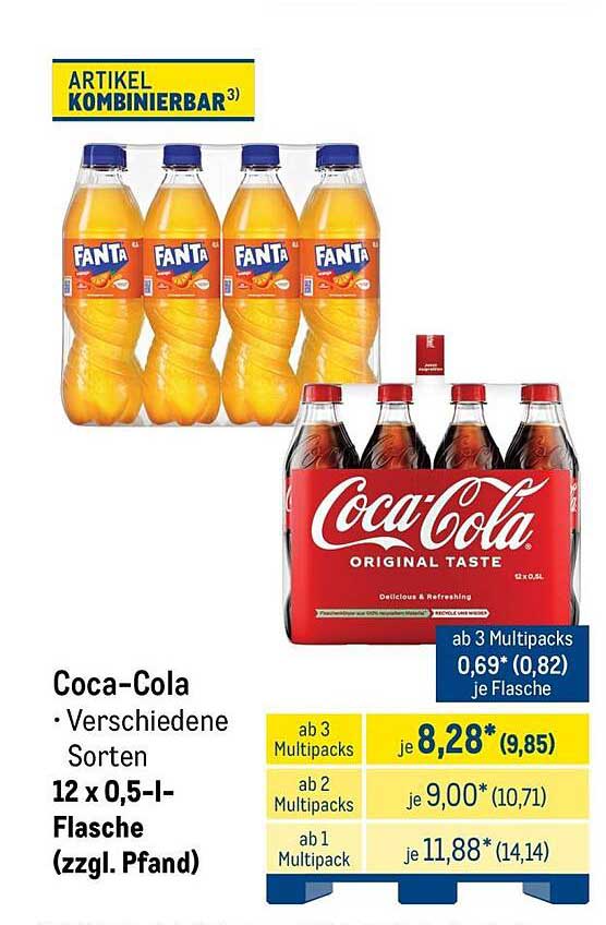 Coca-Cola • Verschiedene Sorten 12 x 0,5-l-Flasche (zzgl. Pfand)