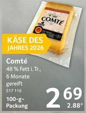 Comté 48 % Fett i. Tr., 6 Monate gereift, 100-g-Packung