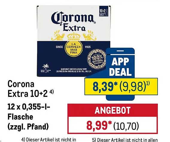 Corona Extra 10+2 12 x 0,355-l-Flasche (zzgl. Pfand)