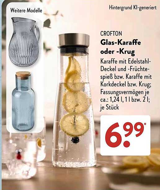 CROFTON Glas-Karaffe oder -Krug