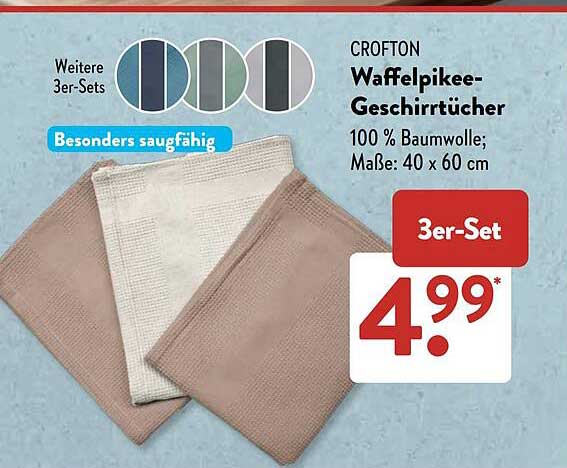 CROFTON Waffelpikee-Geschirrtücher
