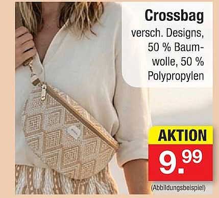 Crossbag versch. Designs, 50 % Baumwolle, 50 % Polypropylen