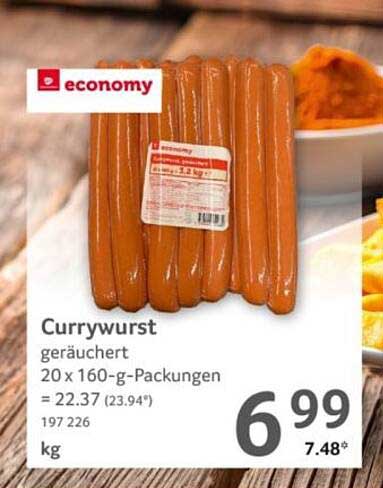 Currywurst geräuchert 20 x 160-g-Packungen