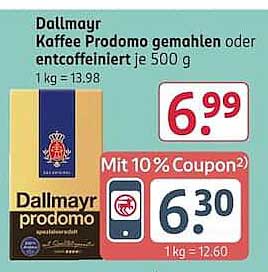 Dallmayr Kaffee Prodomo gemahlen oder entkoffeiniert je 500 g