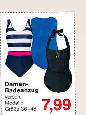 Damen-Badeanzug versch. Modelle, Größe 36–48