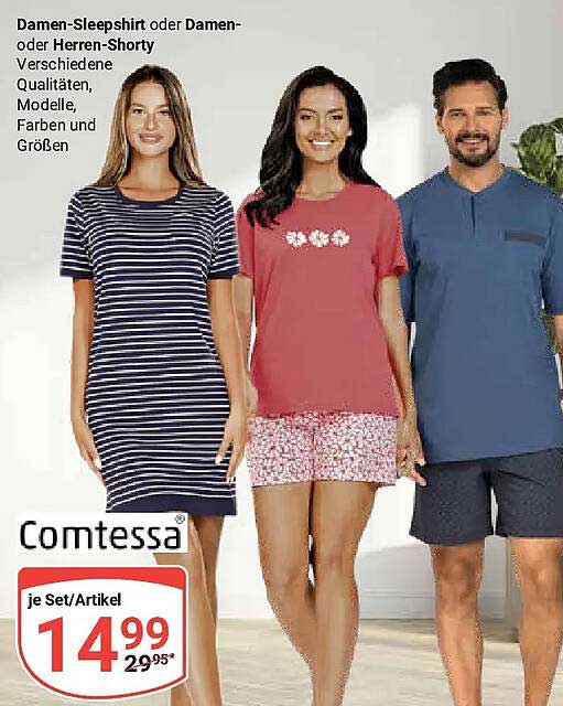 Damen-Sleepshirt oder Damen- oder Herren-Shorty
