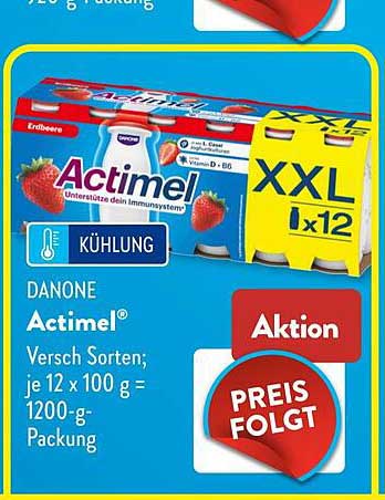 DANONE Actimel® Versch. Sorten; je 12 x 100 g = 1200-g-Packung