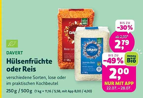 DAVERT Hülsenfrüchte oder Reis