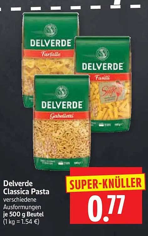 Delverde Classica Pasta verschiedene Ausformungen je 500 g Beutel (1 kg = 1.54 €)