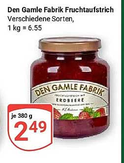 Den Gamle Fabrik Fruchtaufstrich Verschiedene Sorten, 1 kg = 6.55