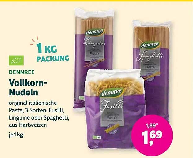 dennree Vollkorn-Nudeln