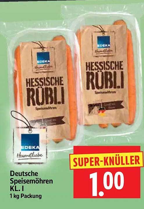 Deutsche Speisemöhren KL. I 1 kg Packung