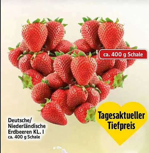 Deutsche/Niederländische Erdbeeren Kl. I ca. 400 g Schale