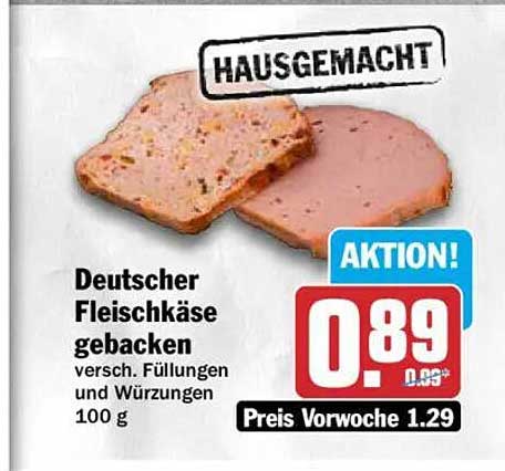 Deutscher Fleischkäse gebacken versch. Füllungen und Würzungen 100 g